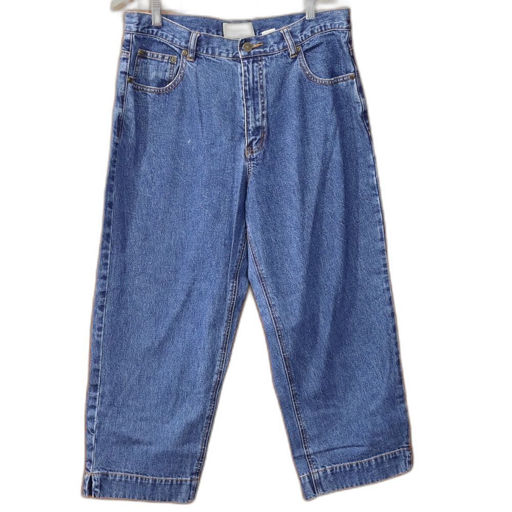 Eddie Bauer Blue Ankle Cropped Jeans Classic Indigo Preppy 90s Vintage 12